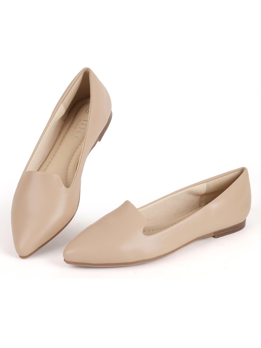 Brand new never worn MUSSHOE Women's Nude Pointed-Toe Slip-On Flats 6.5